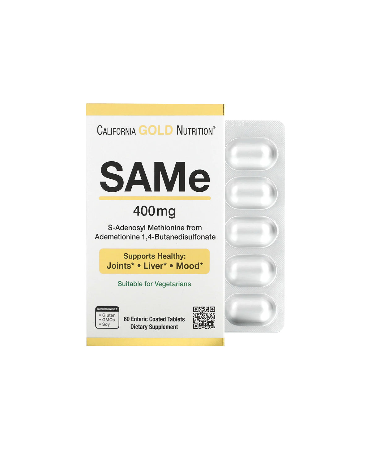 SAMe (Butanedisulfonate), 400 mg, 60 Enteric Coated Tablets